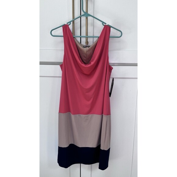 NWT Musette Colorblock Sleeveless Dress Women's Sz 14 Scoop Neck Lined Office - Picture 1 of 6